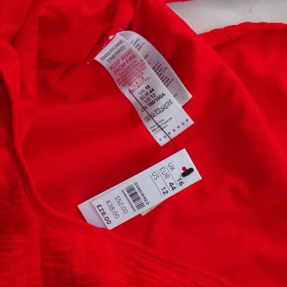 TOPSHOP Smocked One Piece Swimsuit Ring Detail - Picture 7 of 7